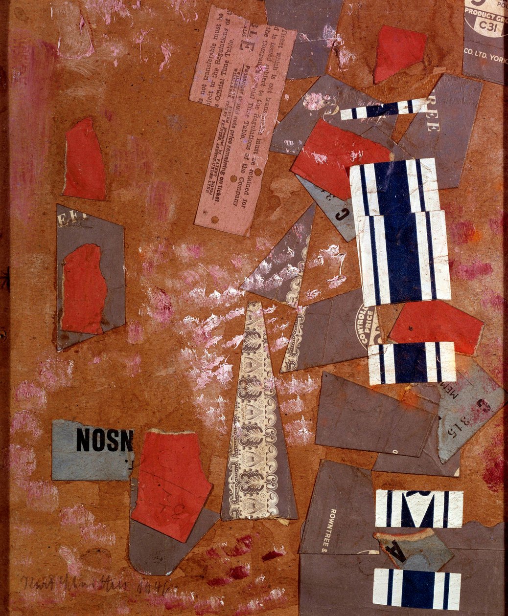 White carnival Collage av Kurt Schwitters (1887-1948) 1946 Privat samling av Kurt Schwitters