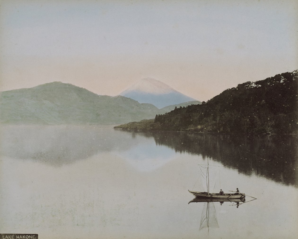Fuji-Yama fra Near Numadzu, ca. 1890 (albumin-sølvtrykk med påført farge) av Kusakabe Kimbei