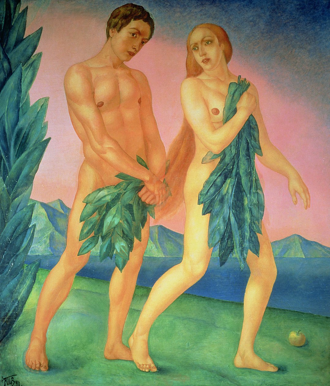 Utvisningen fra paradis, 1911 av Kuzma Sergeevich Petrov Vodkin