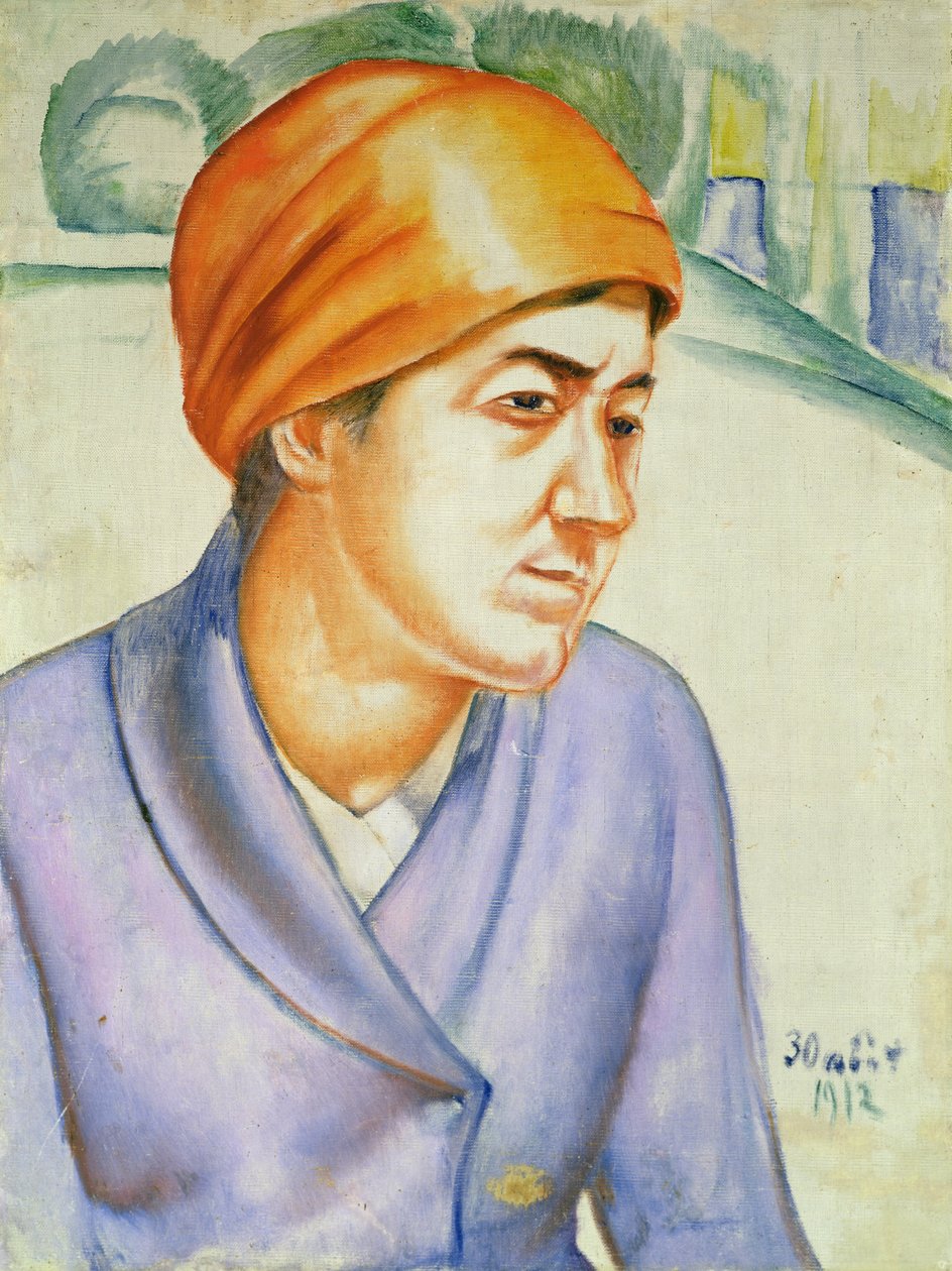 Portrett av en kvinnelig arbeider, 1912 av Kuzma Sergeevich Petrov Vodkin