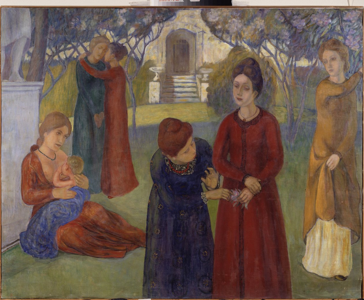 Blomstenes språk. Maleri av Kuzma Sergeevich Petrov Vodkin (Petrov-Vodkin) (Kouzma Petrov Vodkin) (Petrov-Vodkin) (1878-1939), olje på lerret av Kuzma Sergeevich Petrov Vodkin