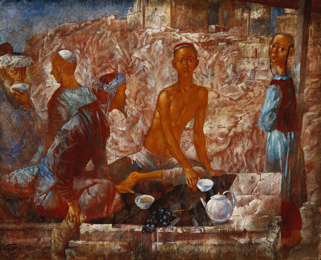Samarkand Scene av Kuzma Sergeevich Petrov Vodkin