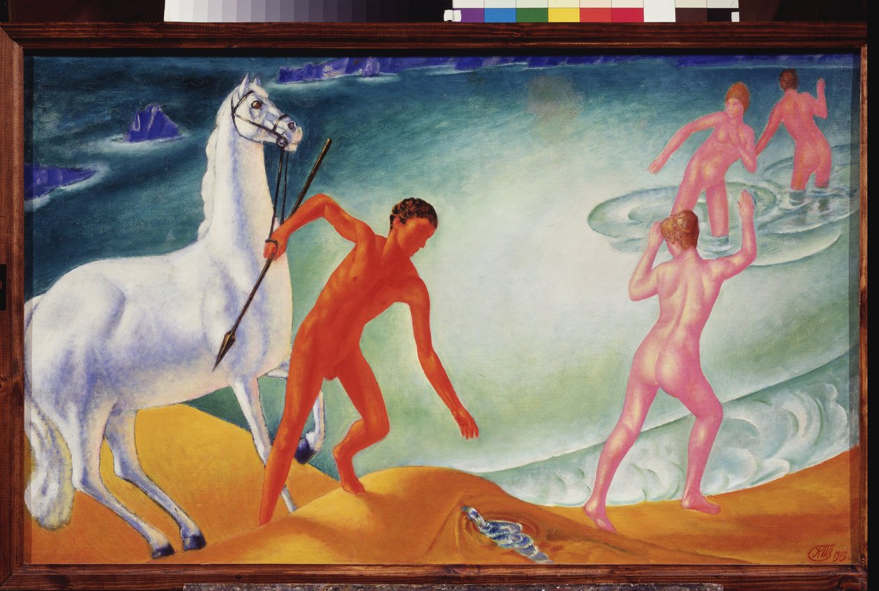Tørst kriger. Maleri av Kuzma Sergeyevich Petrov Vodkin (Petrov-Vodkin) (Kouzma Petrov Vodkin) (Petrov-Vodkin) (1878-1939), olje på lerret av Kuzma Sergeevich Petrov Vodkin