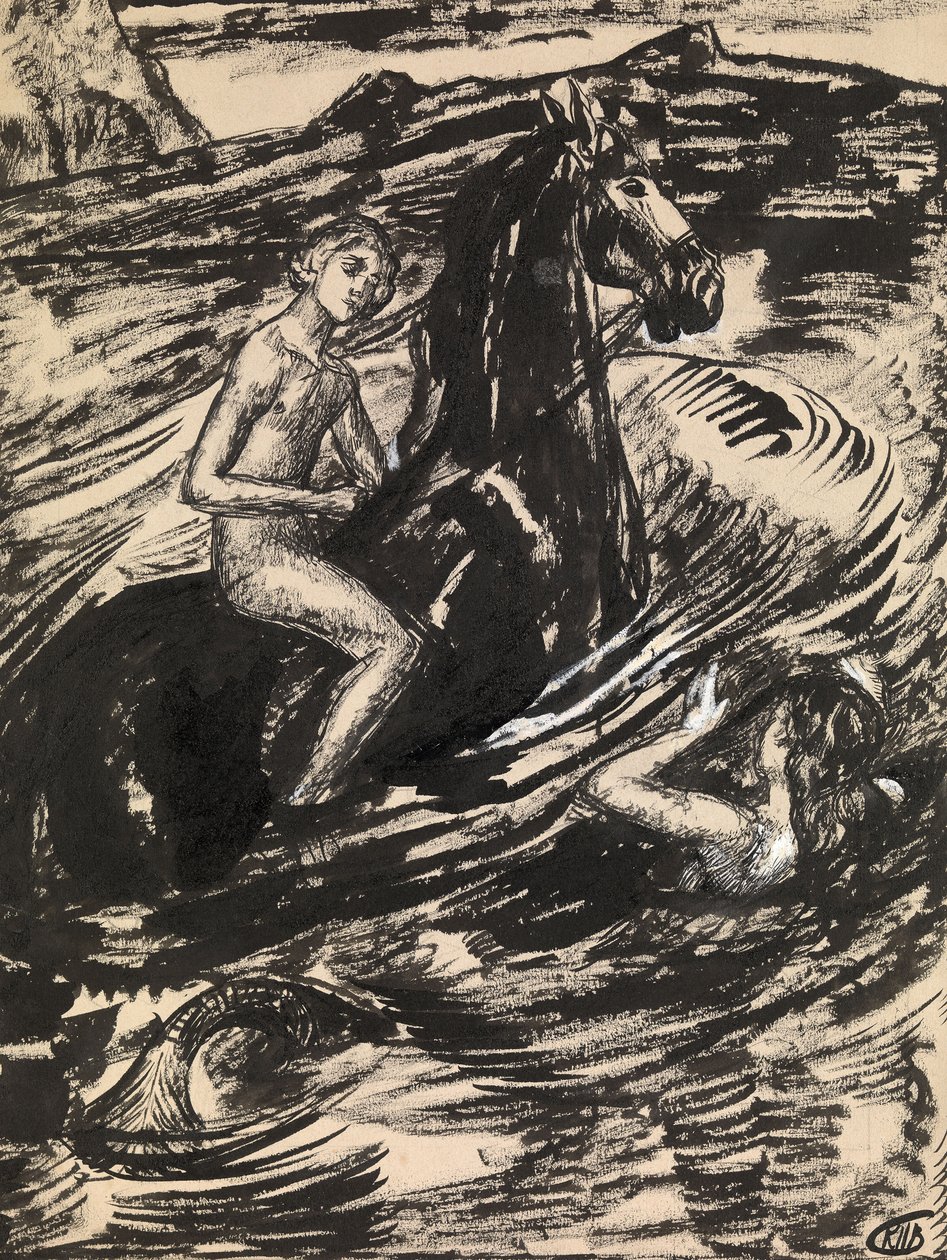 Illustrasjon for The Princess of the Tide av Mikhail Lermontov av Kuzma Sergeevich Petrov Vodkin