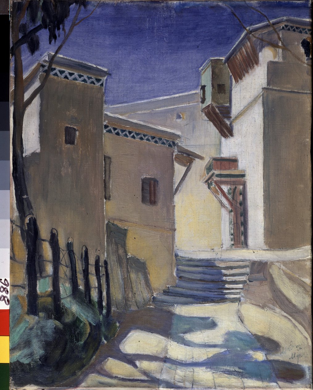 The Kasbah (Casbah), Alger (Casbah, Alger) - Maleri av Kuzma Sergeevich Petrov Vodkin (Petrov-Vodkin) (Kouzma Petrov Vodkine) (Petrov-Vodkine) (1878-1939), olje på lerret av Kuzma Sergeevich Petrov Vodkin