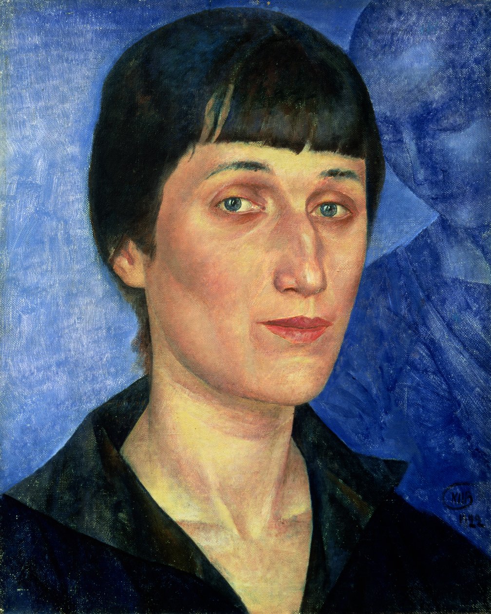 Portrett av Anna Akhmatova (1889-1966) 1922 av Kuzma Sergeevich Petrov Vodkin