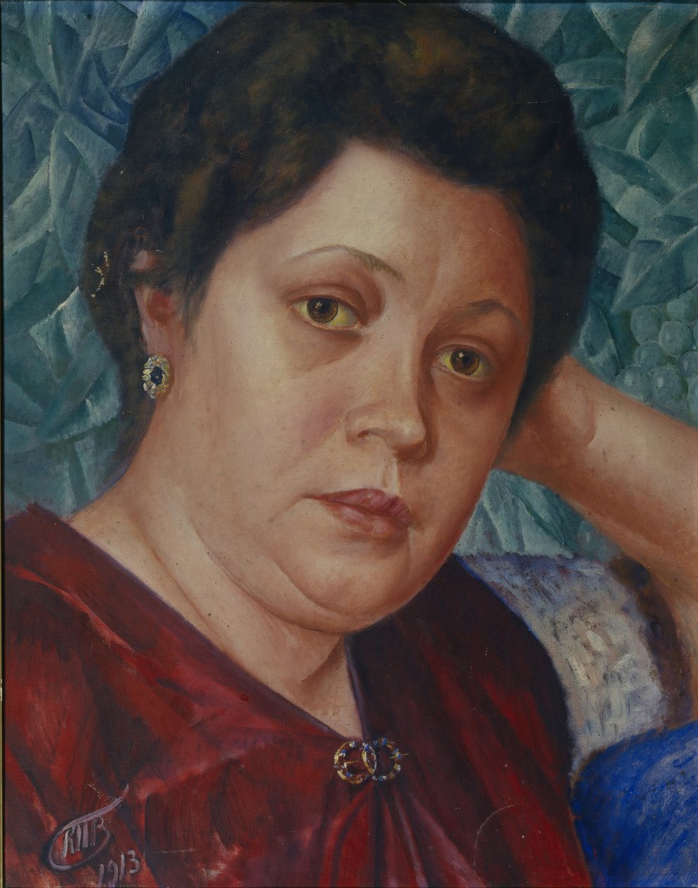 Portrett av operasangerinnen Vera Petrova-Zvantseva av Kuzma Sergeevich Petrov Vodkin