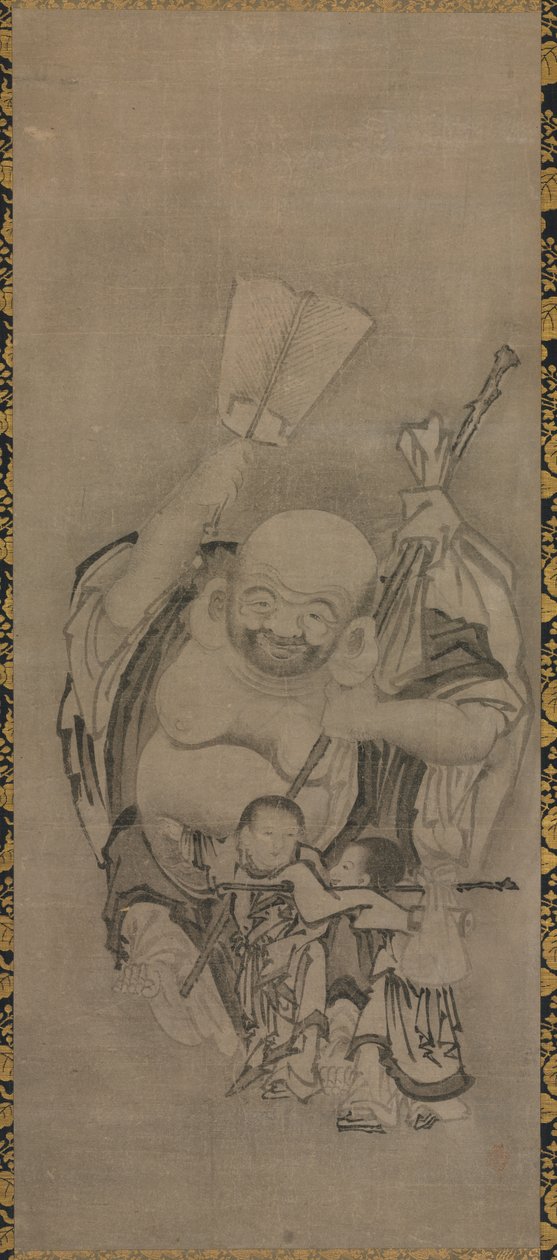 Hotei med Daoist Immortals: Hotei, ca. 1575-1600. av Kyūseki Tomonobu