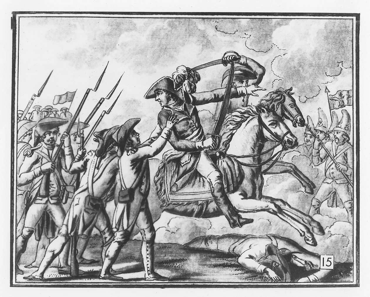 General Jouberts død i slaget ved Novi, 1799 av L.F. Labrousse