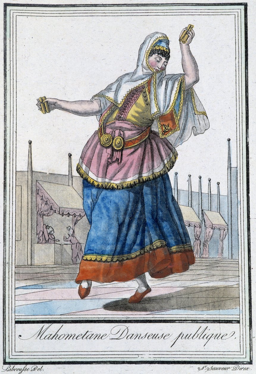 Muhammedansk offentlig danser - i "" Encyclopédie des voyages"" av J. Grasset St Sauveur, red. Deroy, Paris av L.F. Labrousse