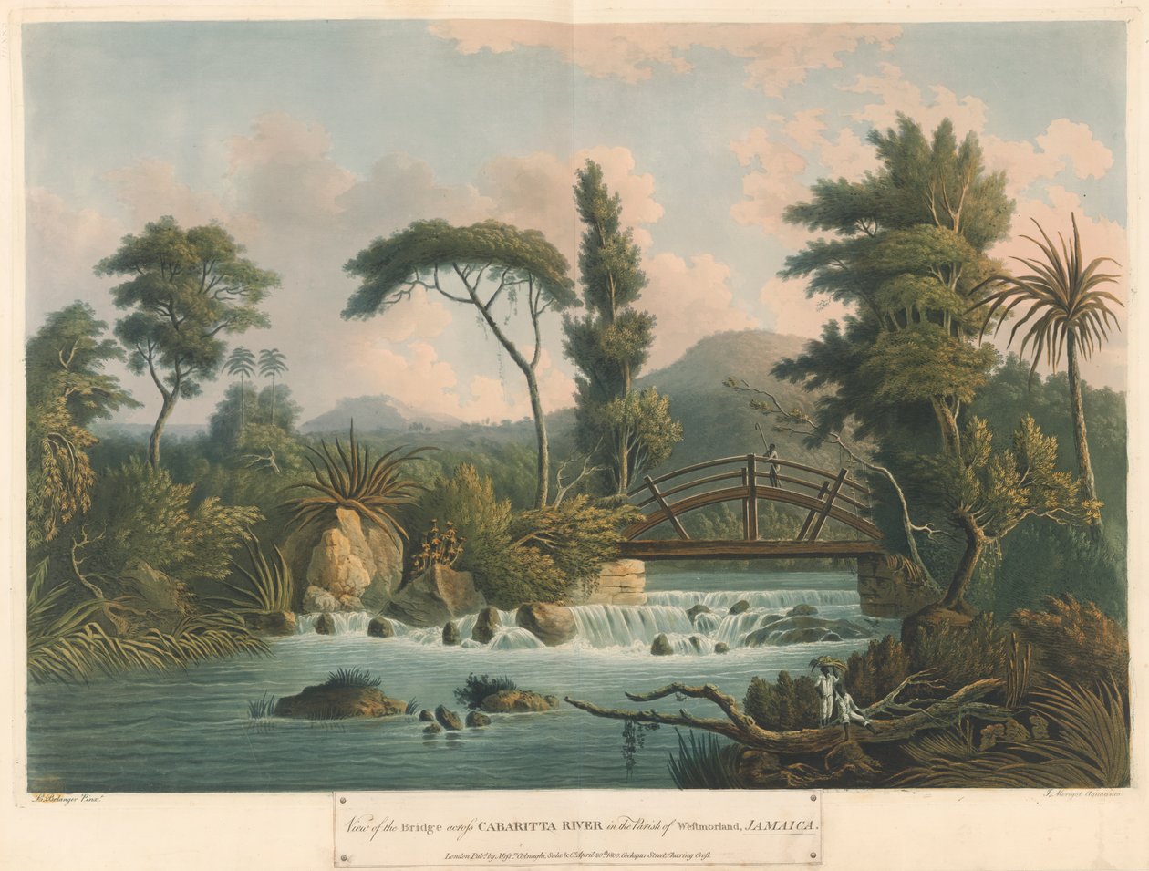 Cabaritta-elven, fra Six Views in the Island of Jamaica, litografi av I. Merigot av L. (after) Belanger