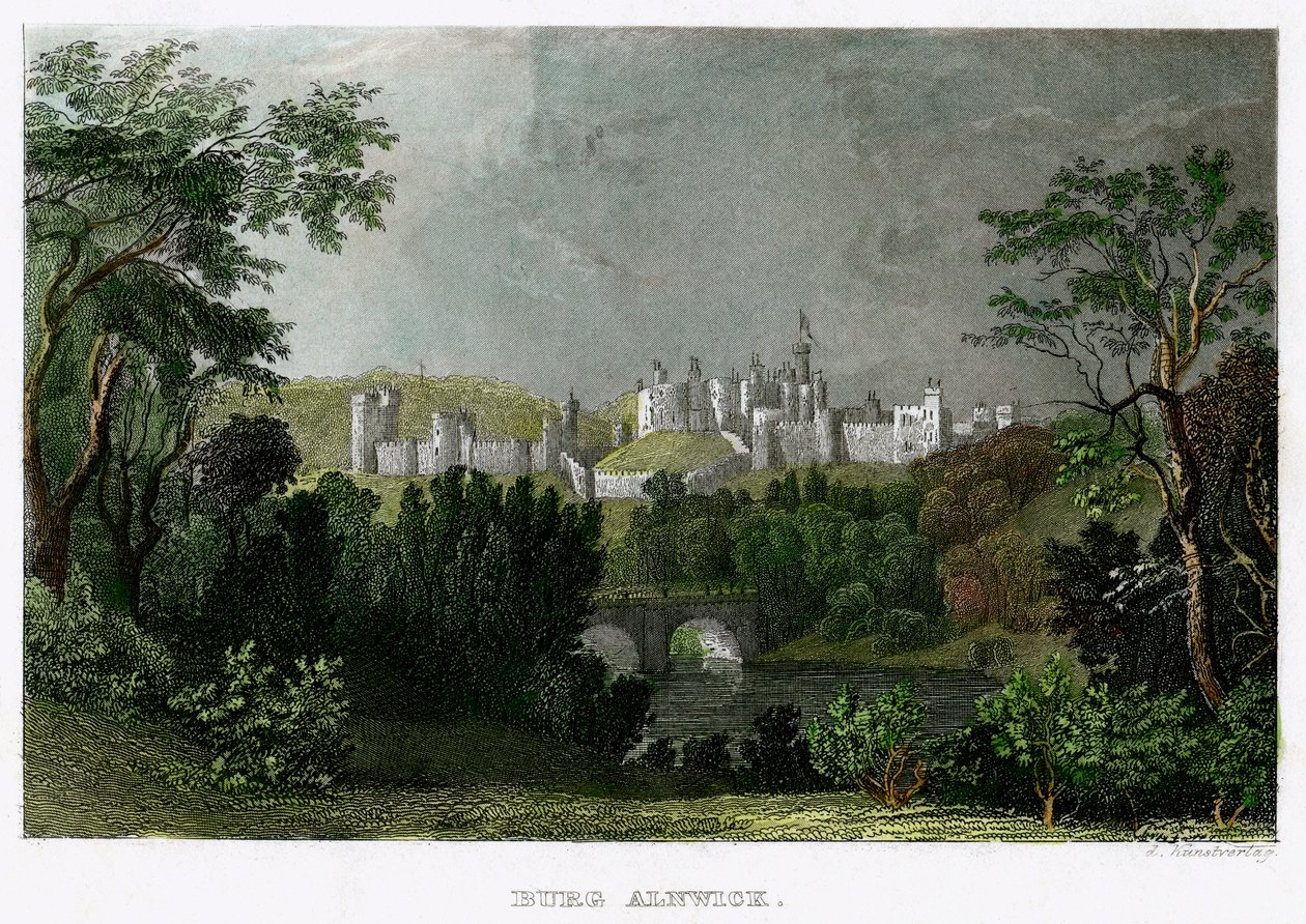 Alnwick Castle, Northumberland, 1700-1900-tallet. av L Kunstvortag