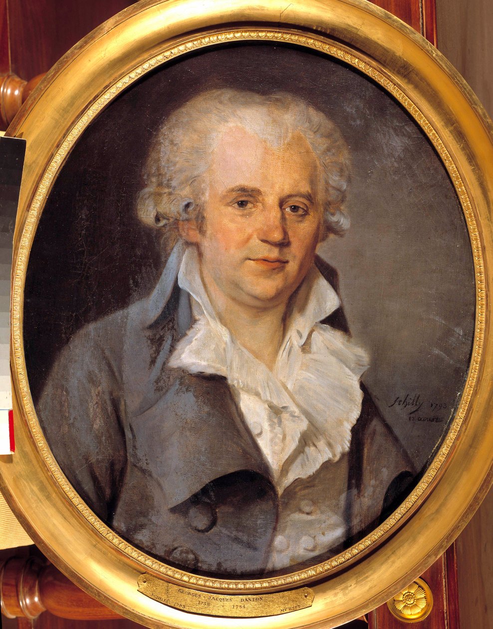 Portrett av Georges Jacques Danton, konvensjonell advokat (1759-1794) 12. august av L. L. Schilly