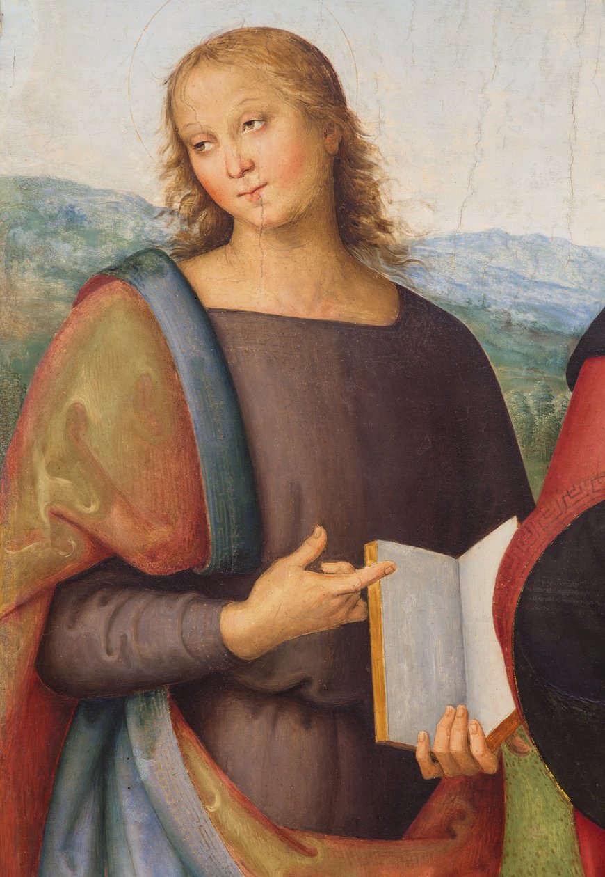 Evangelisten Johannes og Augustin, 1502 (olje på lerret) av L. & Perugino P. (c.1450-1523) Signorelli