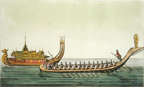 Burmesiske skip, illustrasjon fra 
