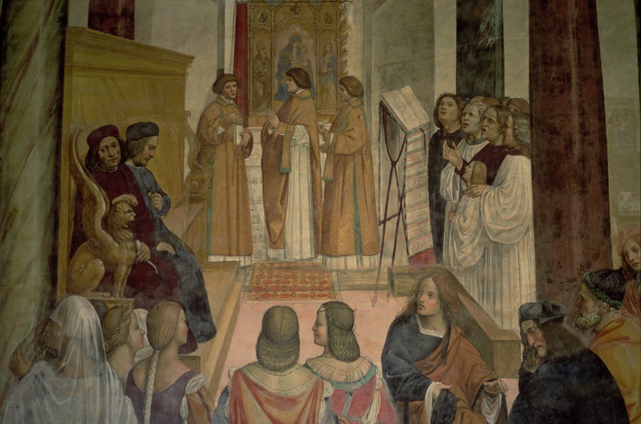 Korscene, fra St. Benedikts liv av L. Signorelli