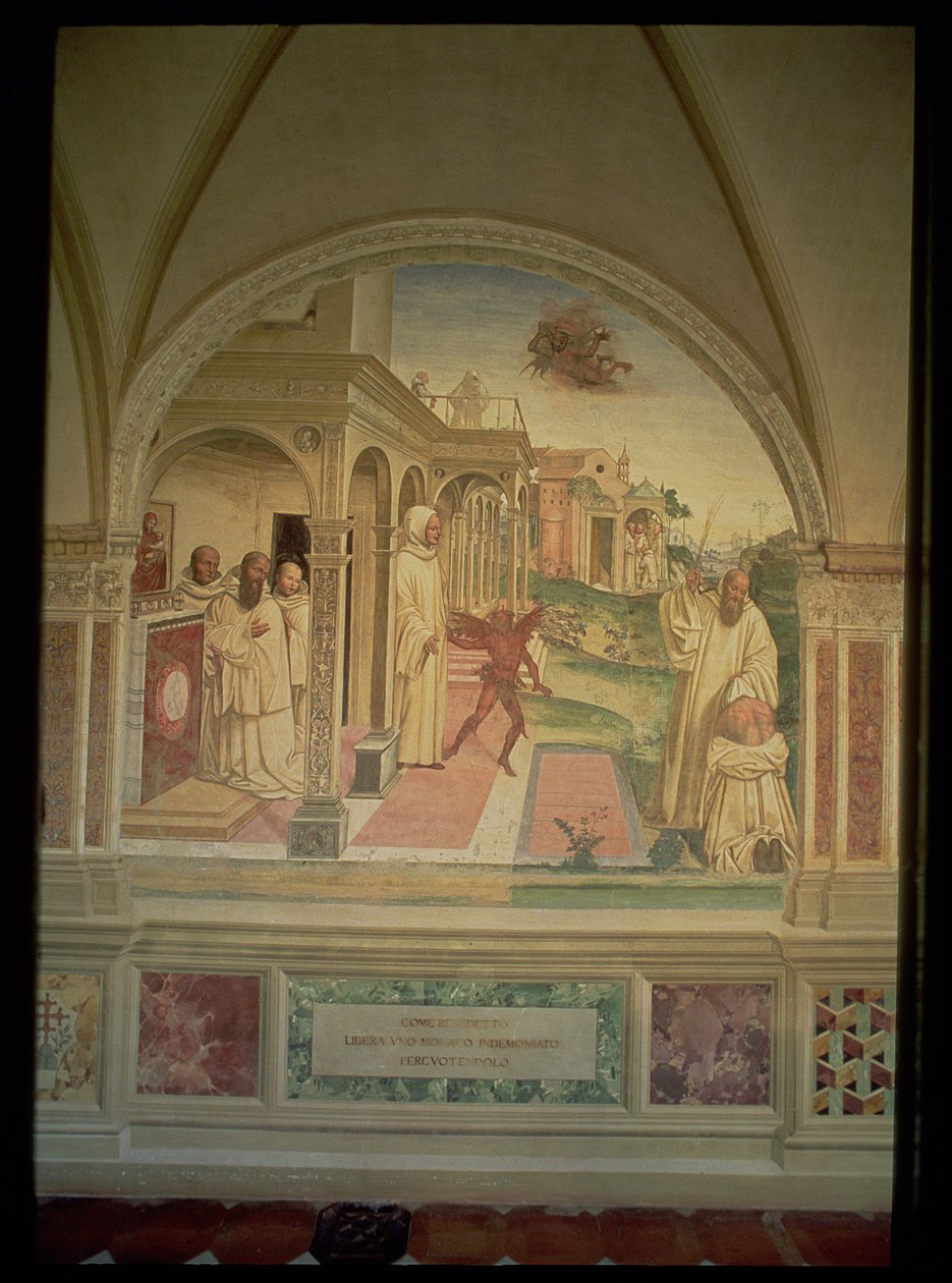 The Flagelation of St. Benedict, fra The Life of St. Benedict av L. Signorelli