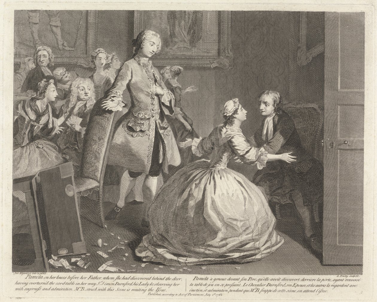 Illustrasjoner til Samuel Richardsons 'The Life of Pamela', illustrert av Joseph Highmore av L. Truchy