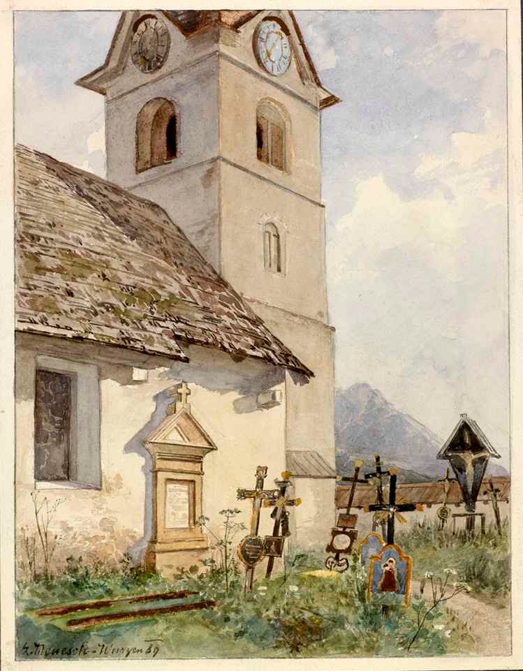 St. Andrews kirke med en kirkegård i Podkoren av Ladislav Benesch