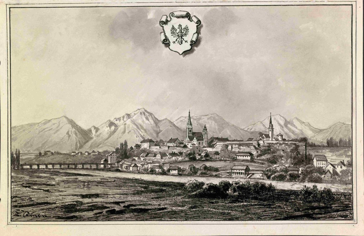 Kranj, over våpenskjoldet til Kranjsken av Ladislav Benesch