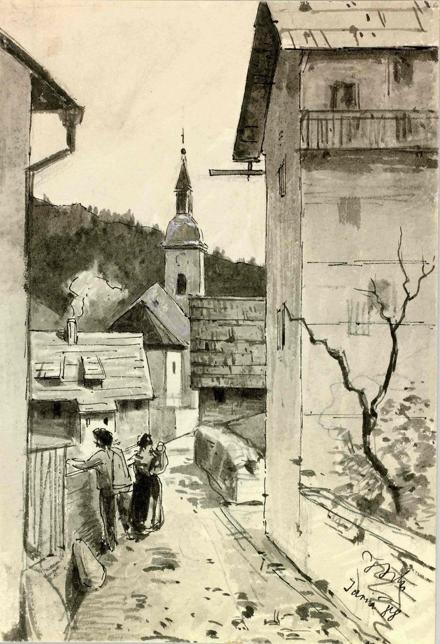 Motiv fra Idrija IIn av Ladislav Benesch