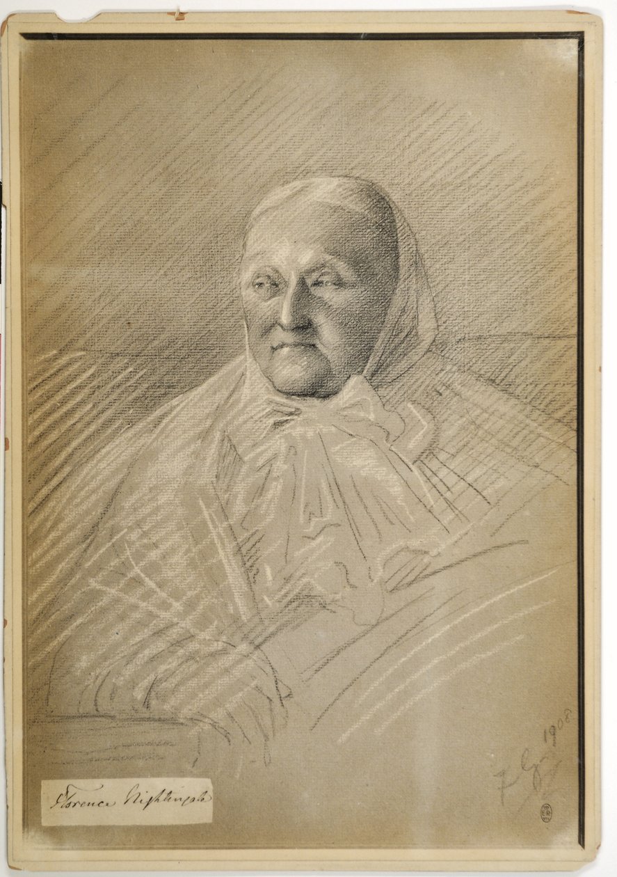 Florence Nightingale i seng, 1908 av Lady Gleichen