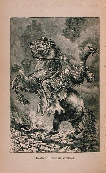 Death of Simon De Montfort (1150-1218) illustrasjon fra Little Arthurs History of France: From the Earliest Times to the Fall of the Second Empire publisert 1899 av Lady M. Chalcott