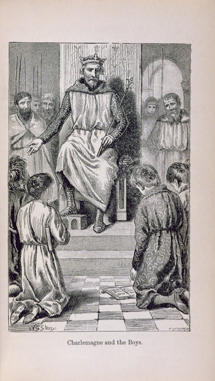 Charlemagne (742-814) and the Boys, illustrasjon fra 