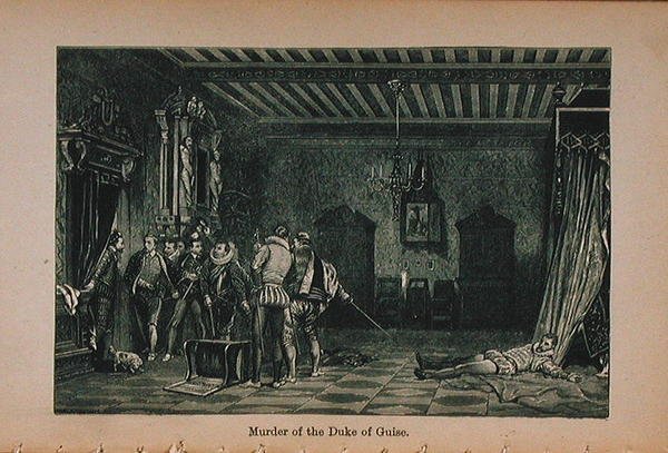 Murder of the Duke of Guise (1549-88) illustrasjon fra Little Arthurs History of France: From the Earliest Times to the Fall of the Second Empire publisert 1899 av Lady M. Chalcott