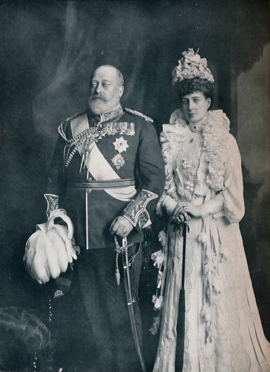 Kong Edward VII med dronning Alexandra, c1908 1911 av Lafayette