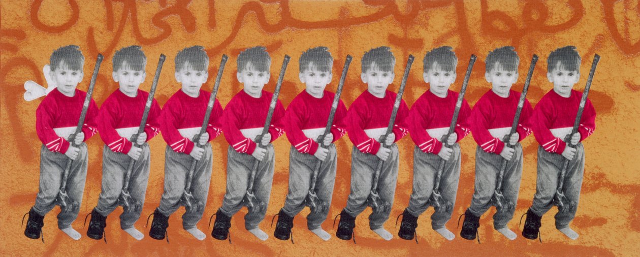 Children of War, children of peace, 1996 (silketrykk på lerret) (se også 279271) av Laila Shawa