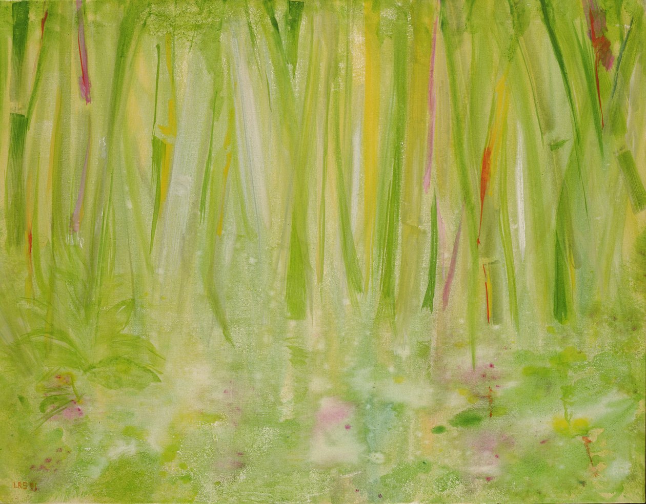 Impression of the Rain Forest, 1991 (akryl på lerret) av Laila Shawa