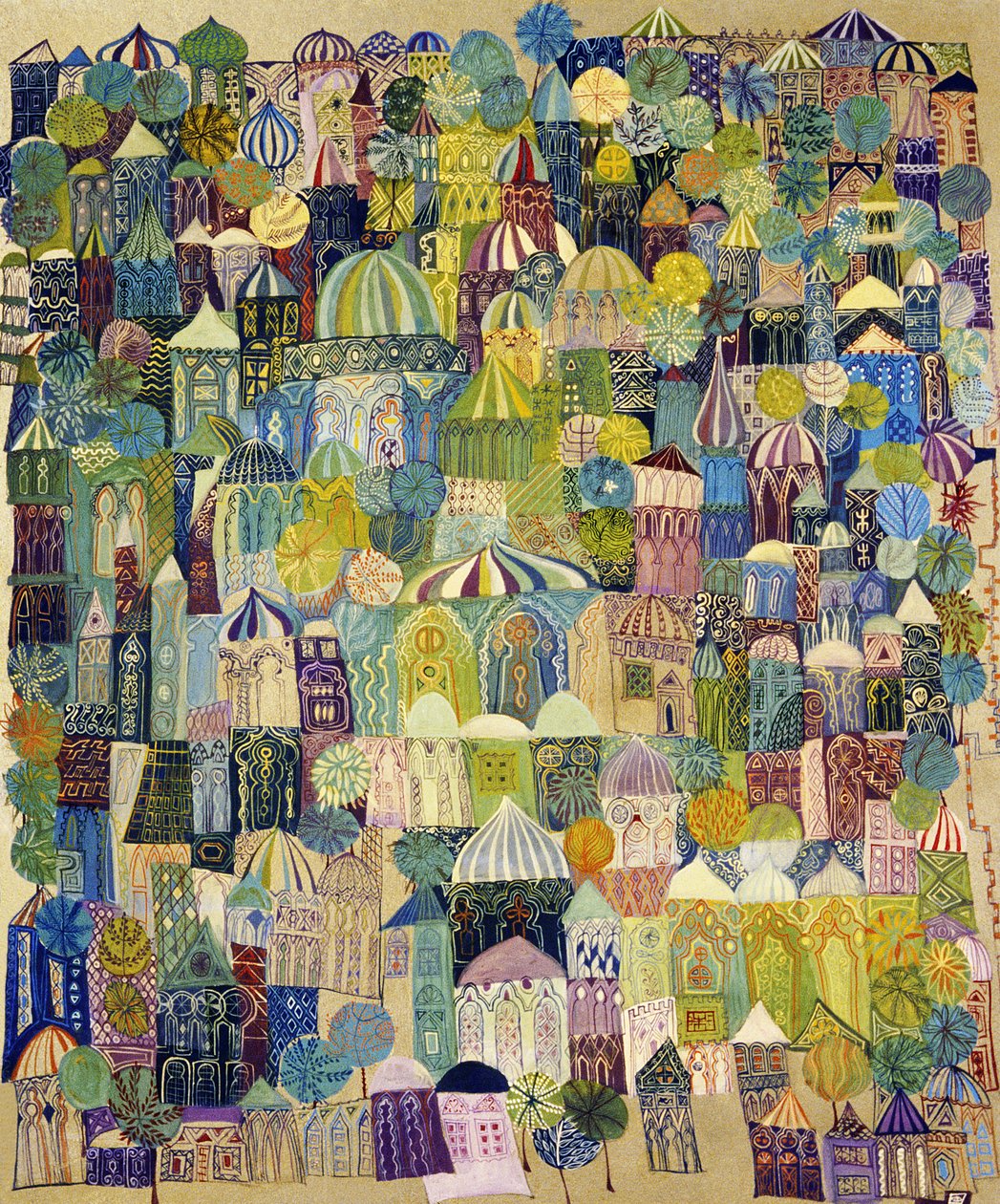Jerusalem, 1970 (trykkoljer om bord) av Laila Shawa