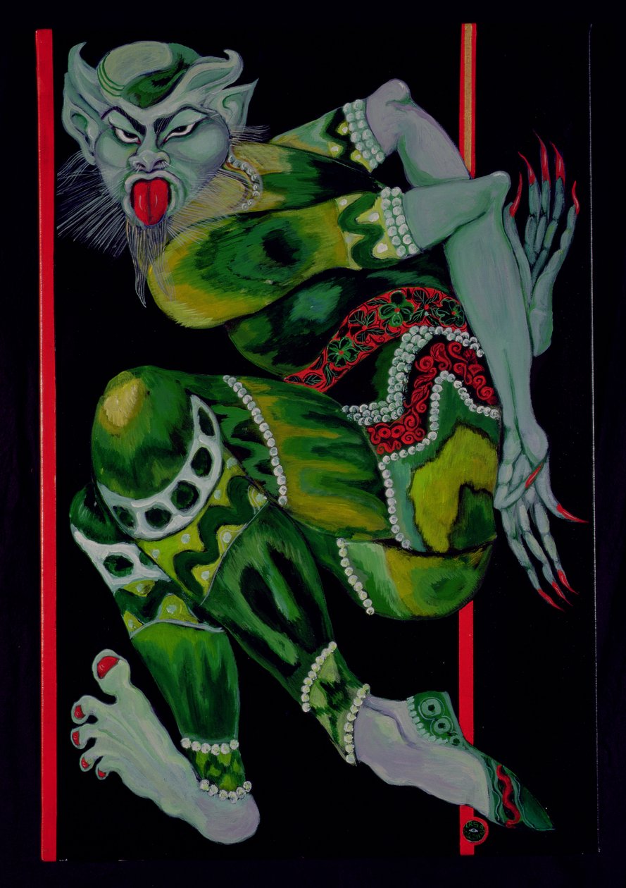 Djevelen, etter Bakst (Del I), 1992 (akryl på lerret) (se også 279212) av Laila Shawa