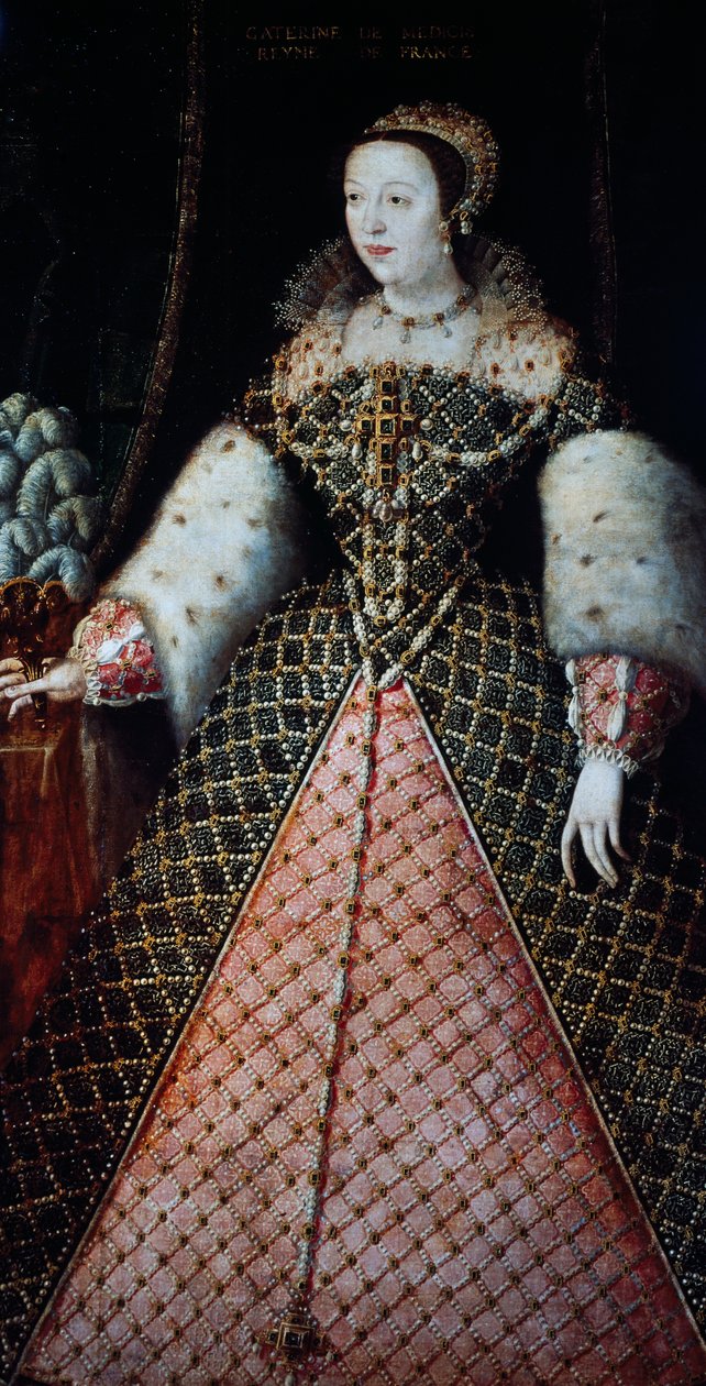 Portrett av Catherine de Medici, dronningkonsort av kong Henry II av Valois, ca. 1547-59 (olje på lerret) av Amadeo (after) Modigliani