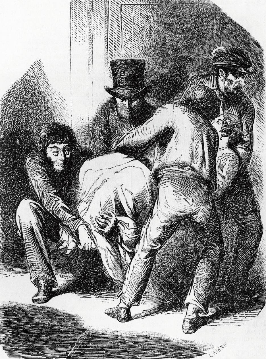 Illustrasjon for hertuginne av Langeais, roman av Honore de Balzac (1799-1850) fra samling med flere bind med tittelen Human Comedy, gravering av Laisne av Laisne Laisne