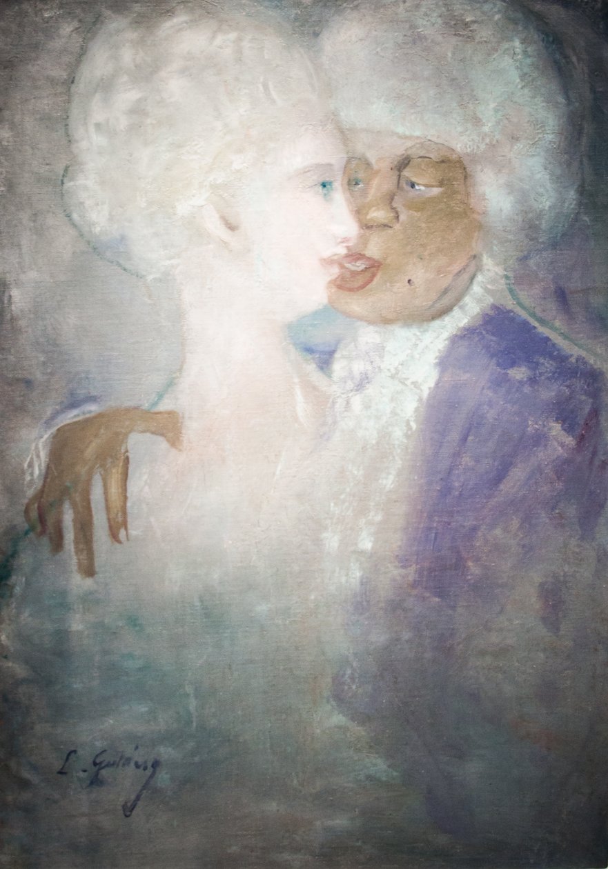A_mulatt_ferfi_es_a_szoborfeher_asszonyn Engelsk: Mulatto Man and Sculpture-white Woman av Lajos Gulácsy