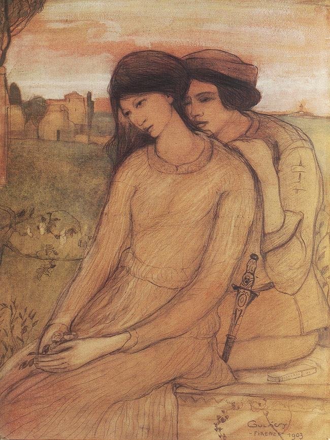 Francesca da Rimini og Paolo Malatesta av Lajos Gulácsy