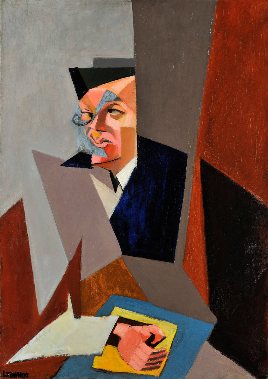Portrett av Tristan Tzara (1896-1963), av Tihanyi, Lajos (1885-1938). Olje på lerret av Lajos Tihanyi