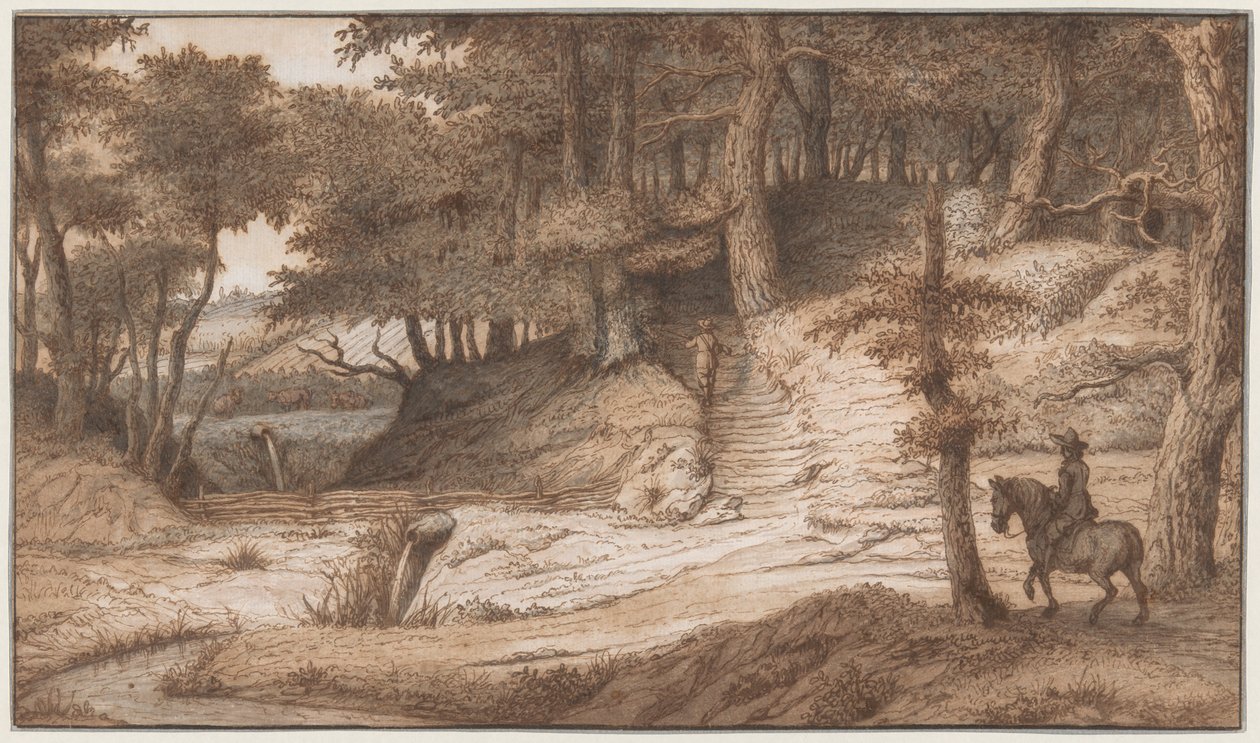 Rytter og jeger i Woods of Doorwerth, nær Arnhem av Lambert Doomer