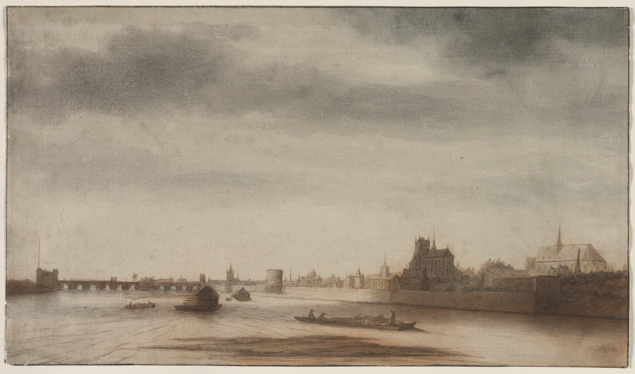 Utsikt over Orléans fra Loire, ca. 1670. av Lambert Doomer