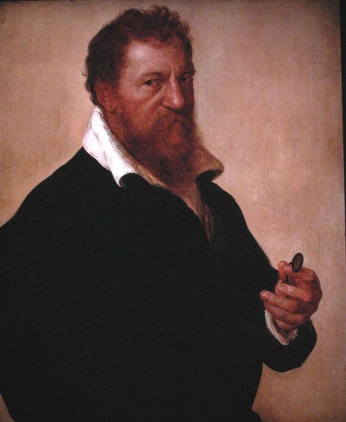 Selvportrett (olje på panel) av Lambert Lombard