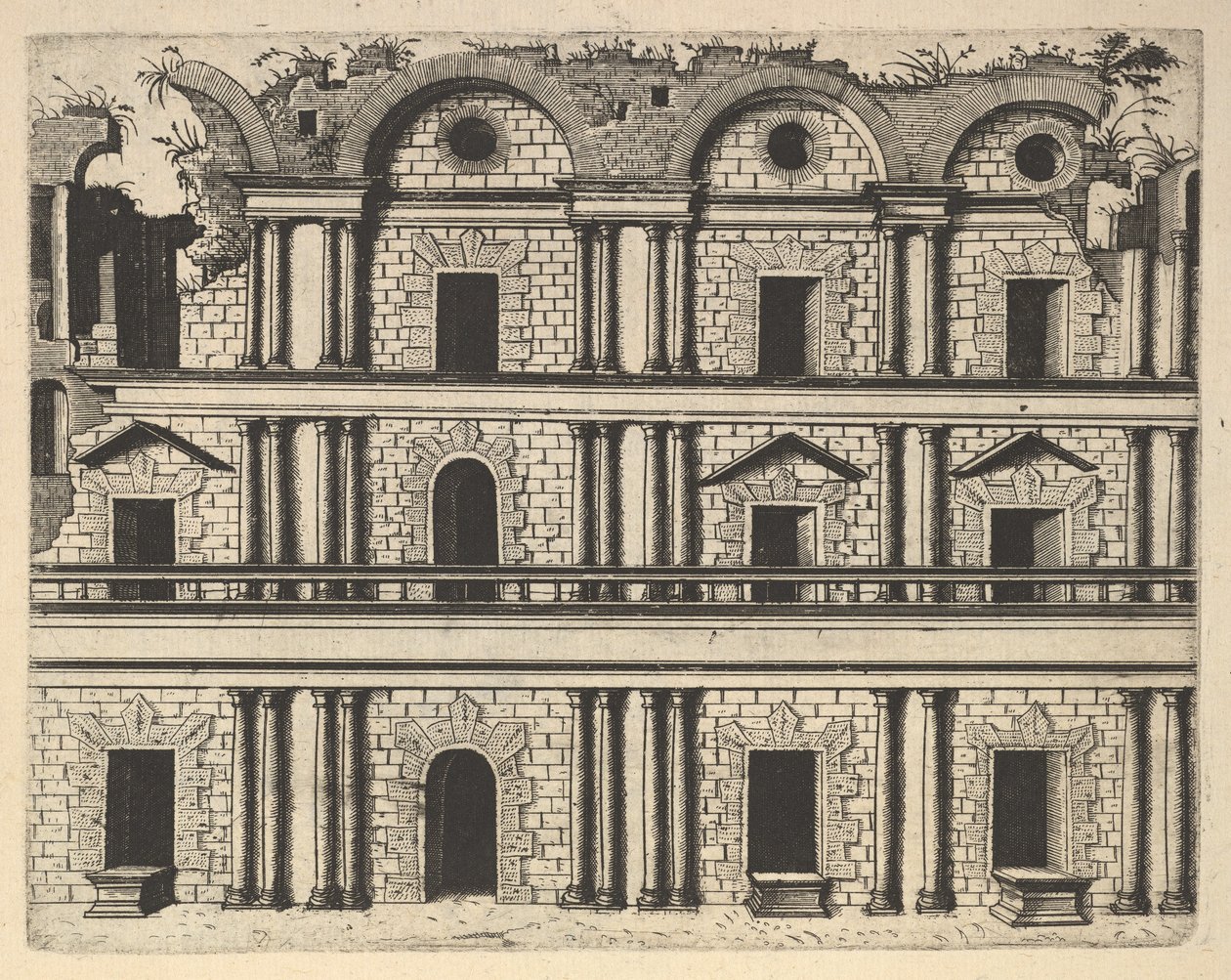 Ruin of a Palace Facade [Palatium M. Agrippa] fra serien 