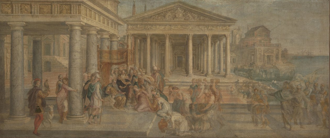 Dronningen av Saba før kong Salomo, ca 1545 av Lambert Sustris