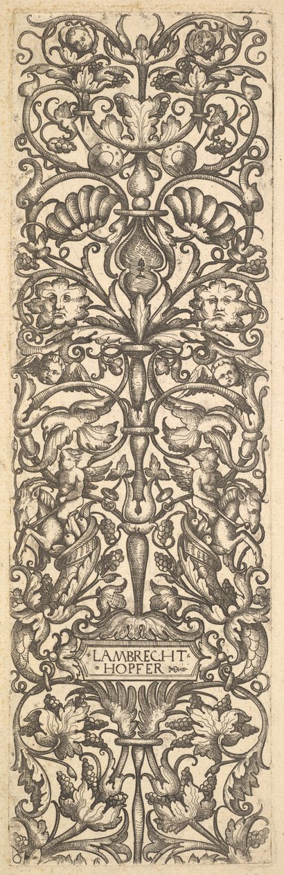 Kandelaber med putti på geiter i midten, ca. 1525-50. av Lambrecht Hopfer