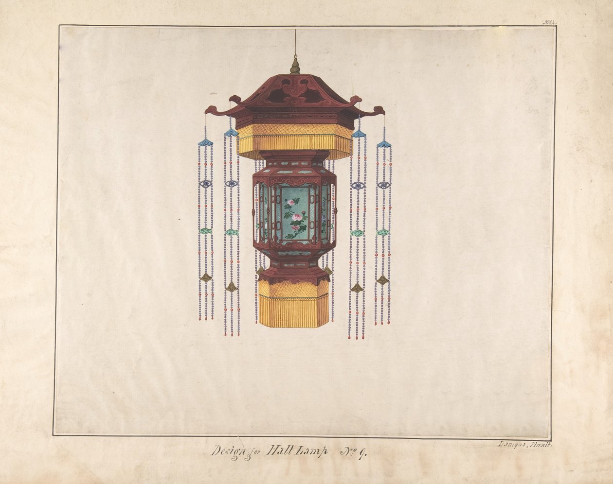Design for Hall Lampe No.9, ca. 1845. av Lamqua