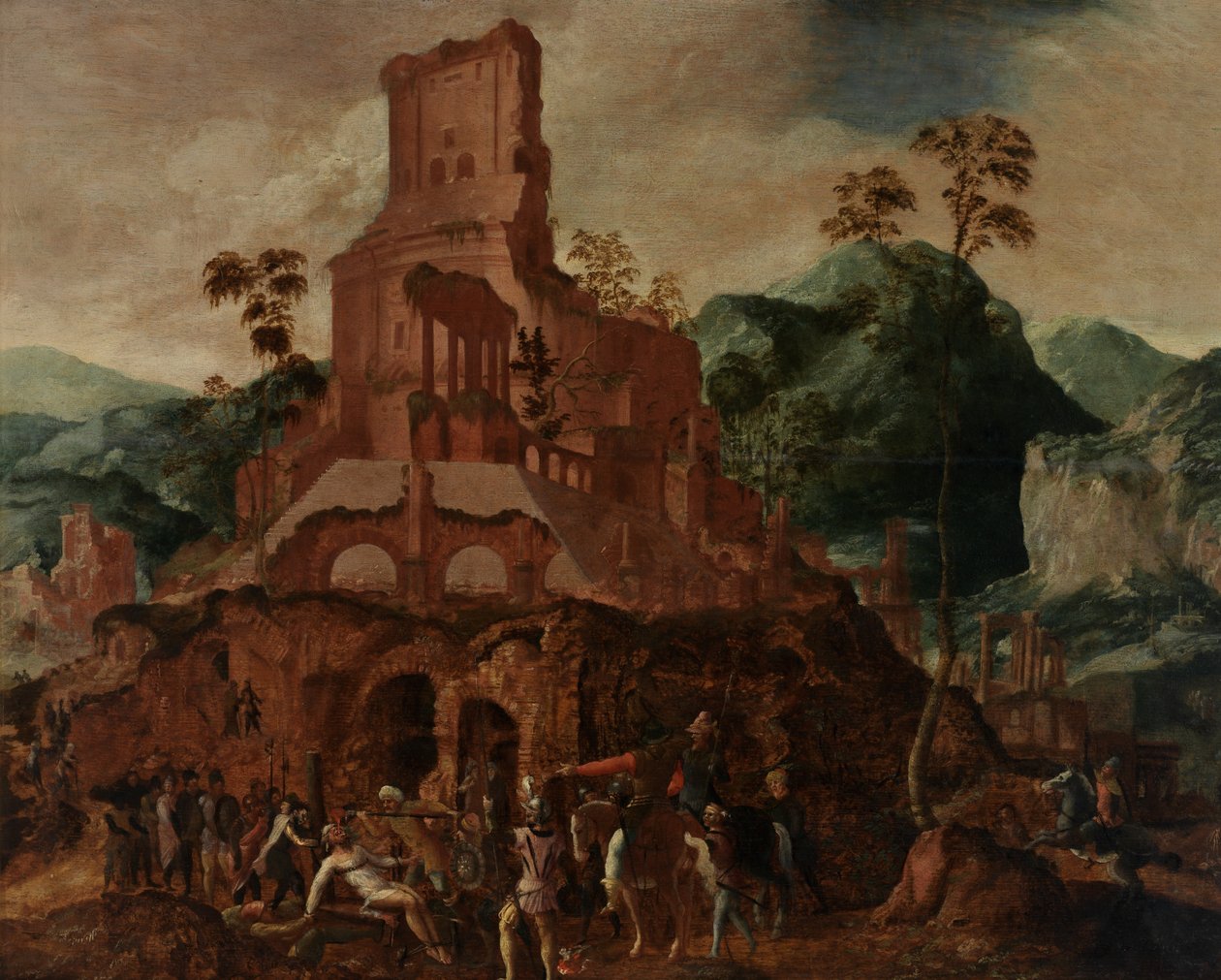 The Death of Marcus Licinius Crassus (olje på panel) av Lancelot Blondeel