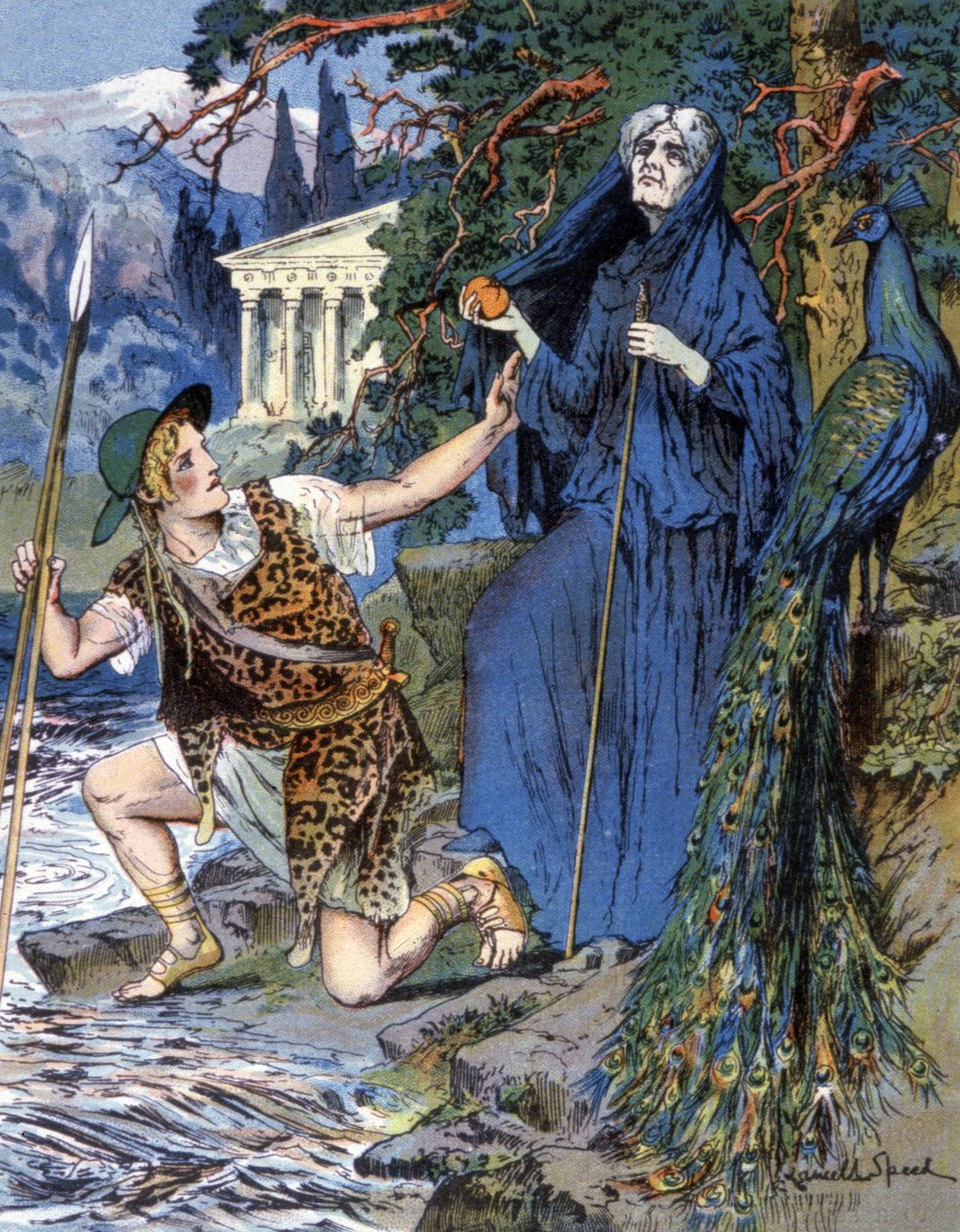 Jason og Hera, ca. 1900 (illustrasjon) av Lancelot Speed