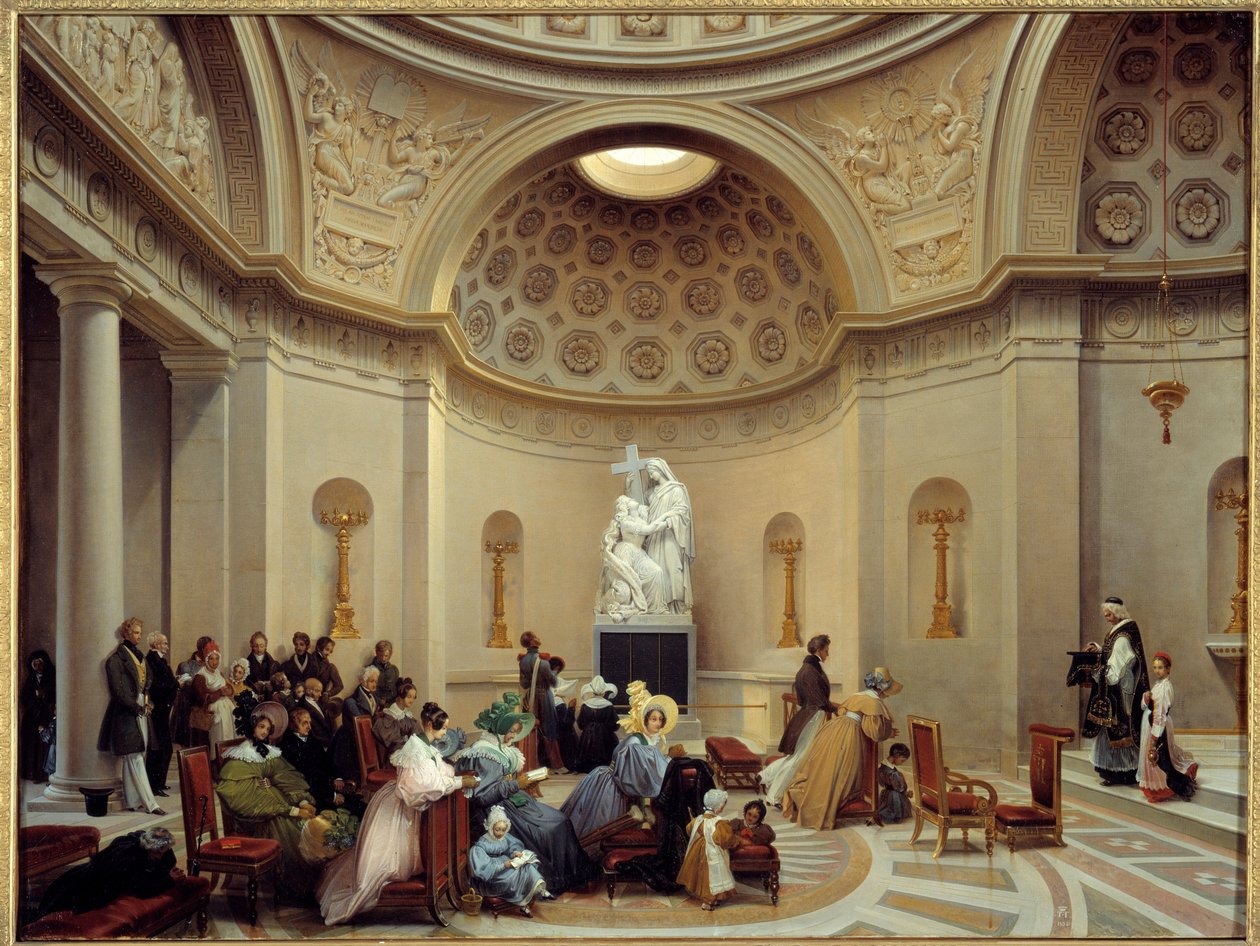 Seremoni ved forsoningskapellet i 1835 (Parisisk kapell som ligger på 29, rue Pasquier i 8. arrondissement). Maleri av Theodore Turpin De Crisse (1782-1859) av Lancelot Théodore Turpin de Crissé de Crissé