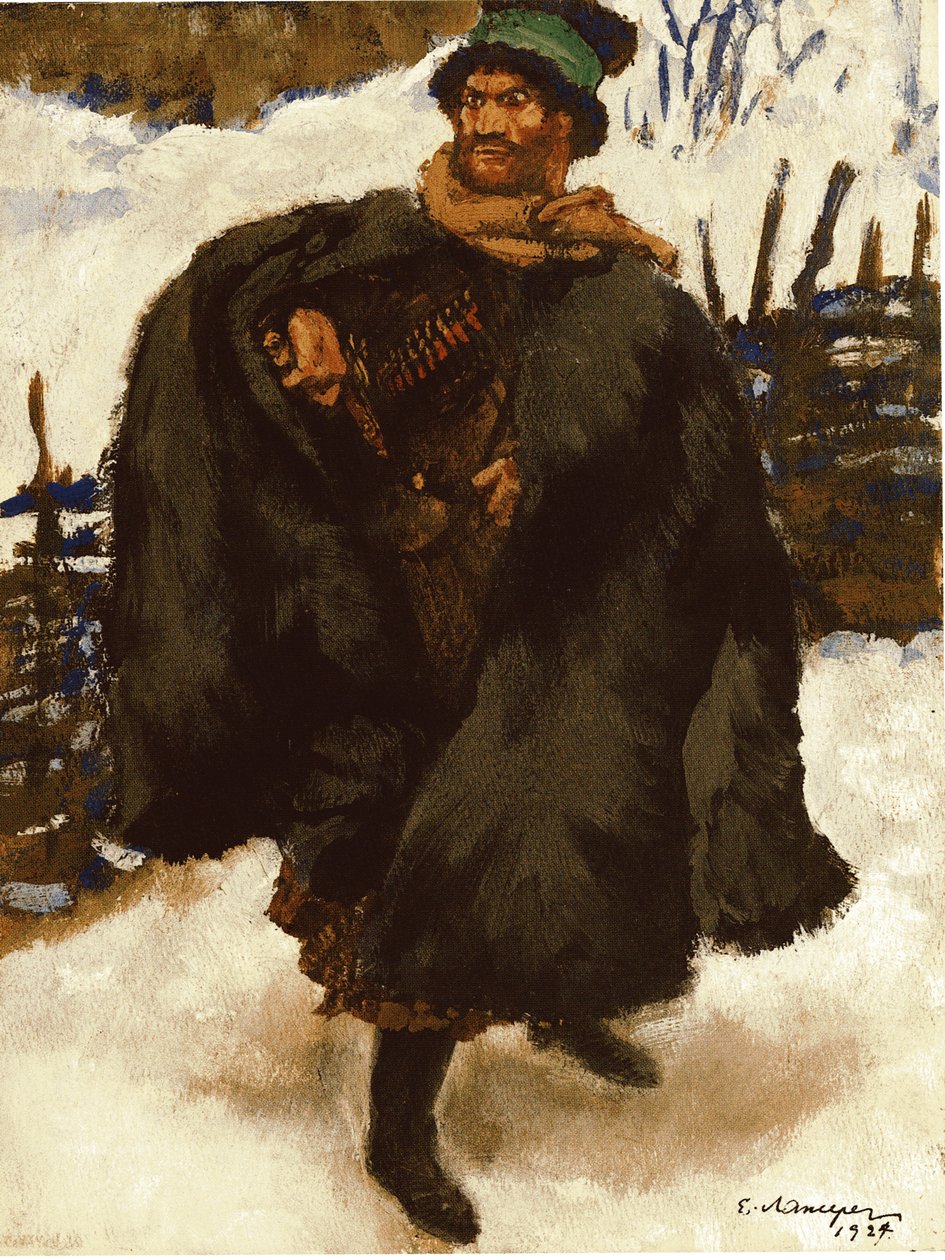 Illustrasjon til romanen Hadji Murad av Leo Tolstoy, 1924 av Lanceray